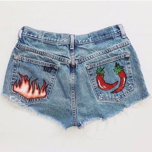 High waisted jean shorts